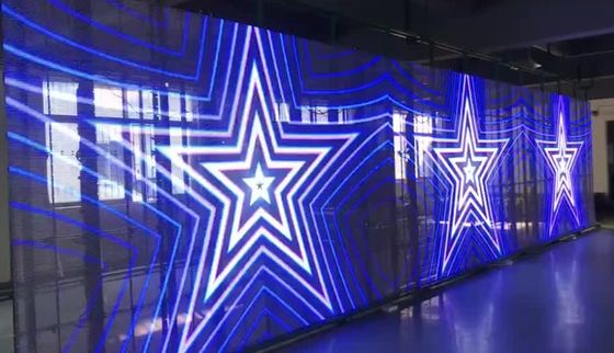 ロンダ 3840Hz リフレッシュレート 5000cd/m2 明るみ 1R1G1B LED組成 レンタルまたは固定設置のための透明ガラスLEDスクリーン