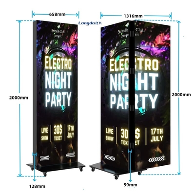 両面HD LEDディスプレイポスター デジタル広告ビデオプレーヤー P1.25 P1.538 P1.86 P2 P2.5 P3