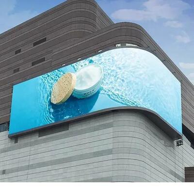 FCC IP65の屋外の曲げられた導かれた壁RGB 3in1 P10の適用範囲が広い導かれたビデオ壁1000With Sqm