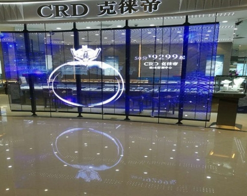 ショッピング モールのビデオ壁のガラス窓は表示1R1G1B ISO14001 63775dots/M2を導いた