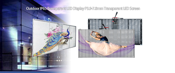 P10.4mm 50*12.5cm透明なガラスLEDのスクリーン グリッドの窓は1000cd/Mの²を表示する