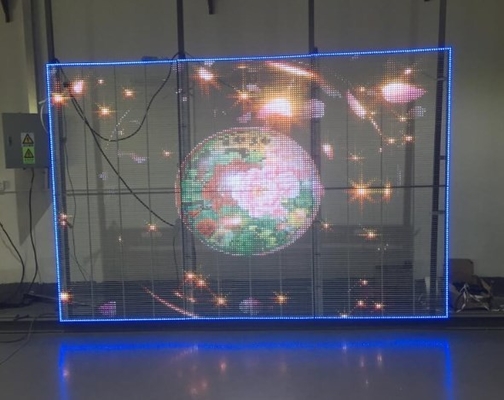 AC85V透明なLEDのビデオ壁スクリーンRGBは窓の表示画面を導いた